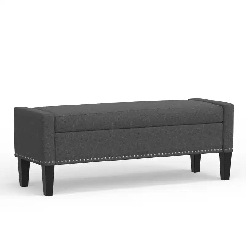 Panca contenitore rivestita da 52" con braccioli tronchi