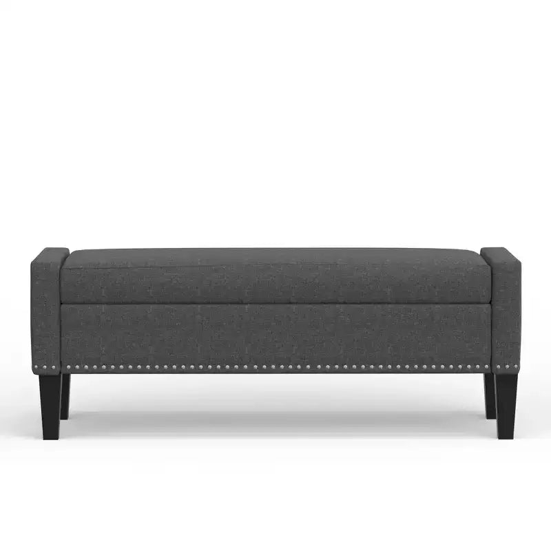 Panca contenitore rivestita da 52" con braccioli tronchi