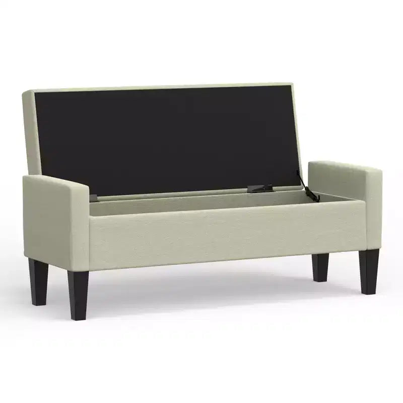 Panca contenitore rivestita da 52" con braccioli tronchi
