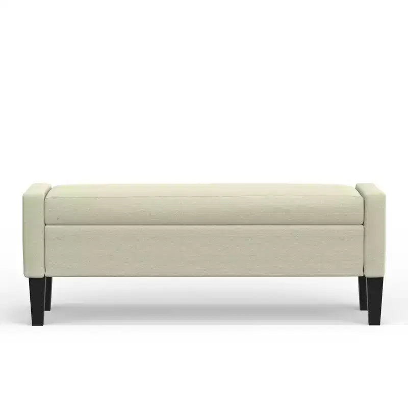 Panca contenitore rivestita da 52" con braccioli tronchi