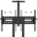 Carrello TV mobile regolabile in metallo, nero, adatto per TV da 30"-61"