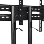 Carrello TV mobile regolabile in metallo, nero, adatto per TV da 30"-61"