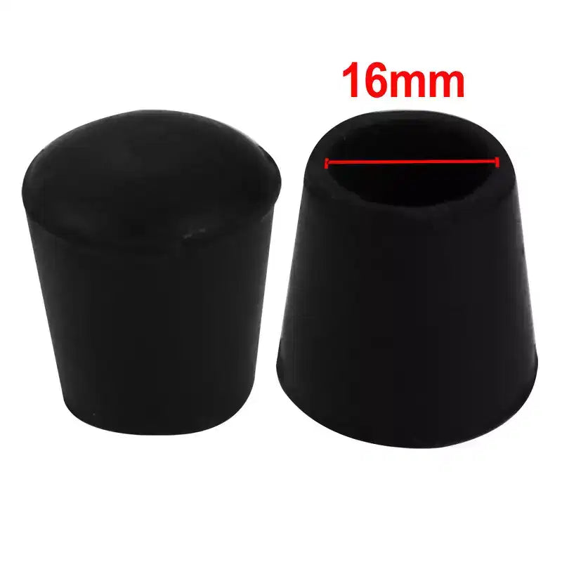 Protezione in gomma per pavimenti, tappi per gambe di mobili, 16 mm, neri - Confezione da 10