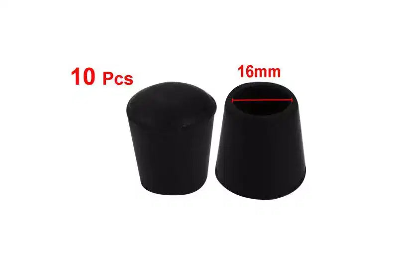Protezione in gomma per pavimenti, tappi per gambe di mobili, 16 mm, neri - Confezione da 10