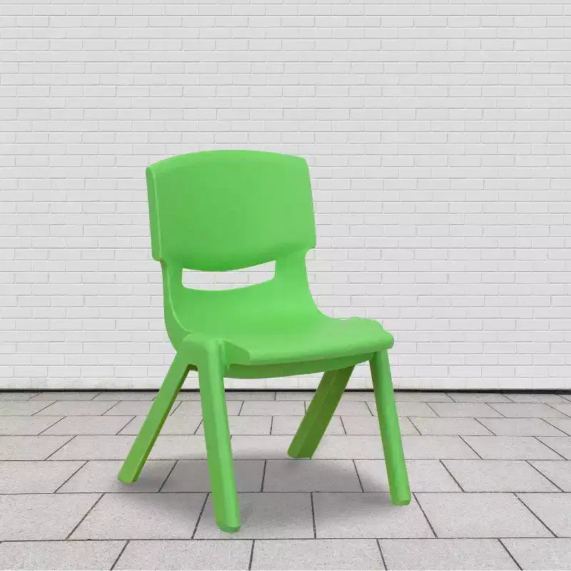 Sedia impilabile in plastica per bambini, set da 10, altezza seduta 26,5 cm