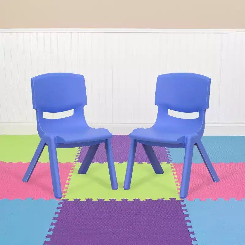 Sedia impilabile in plastica per bambini, set da 10, altezza seduta 26,5 cm