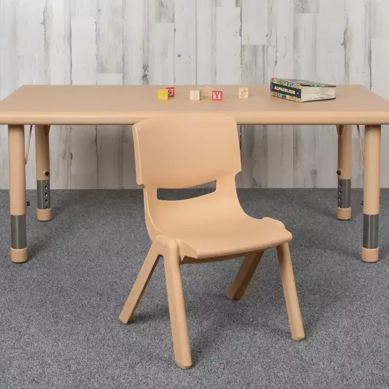 Sedia impilabile in plastica per bambini, set da 10, altezza seduta 26,5 cm