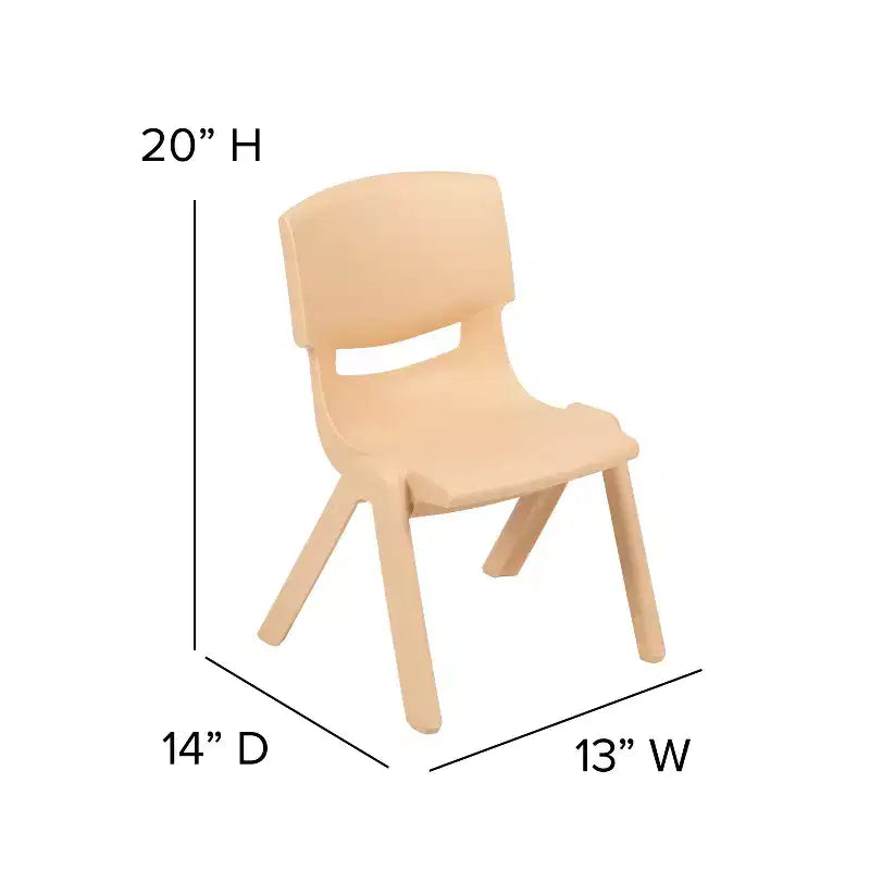 Sedia impilabile in plastica per bambini, set da 10, altezza seduta 26,5 cm