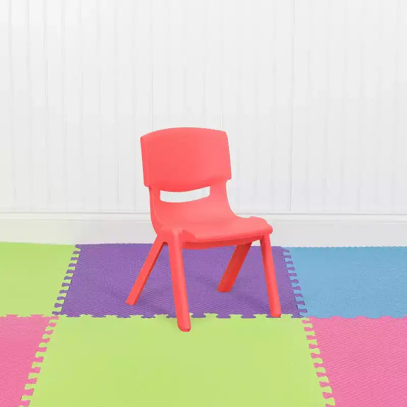 Sedia impilabile in plastica per bambini, set da 10, altezza seduta 26,5 cm