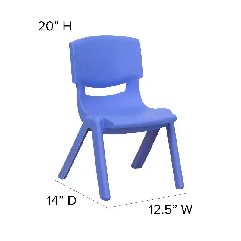 Sedia impilabile in plastica per bambini, set da 10, altezza seduta 26,5 cm