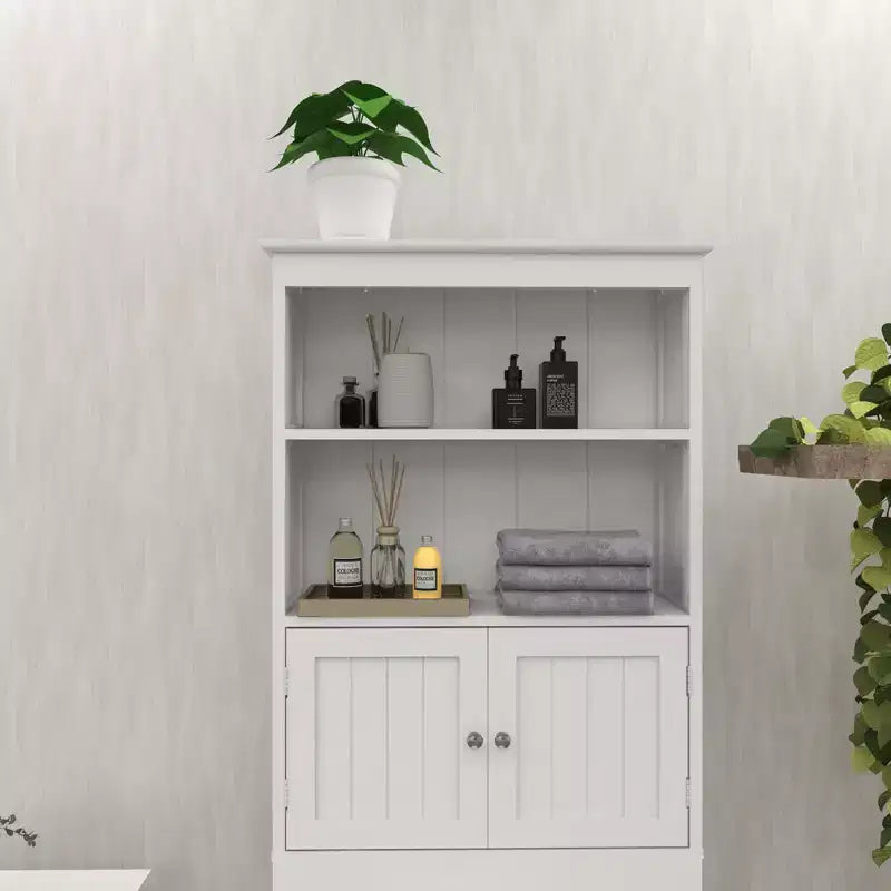 Mobiletto autoportante da bagno con ripiani sopra il WC, bianco