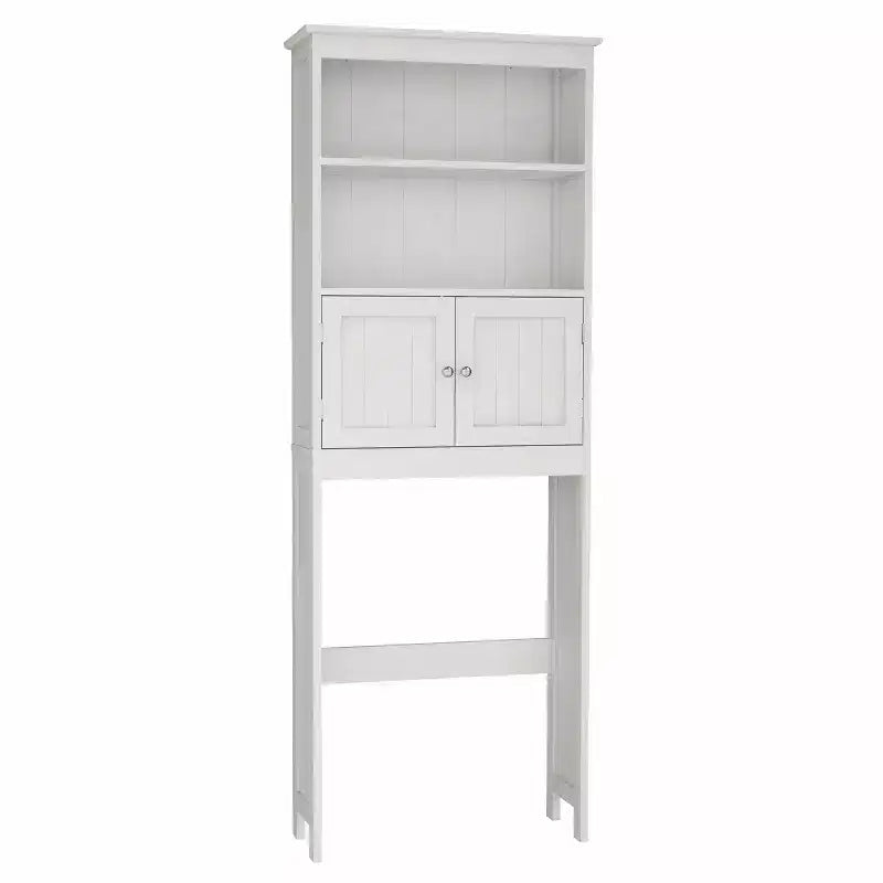 Mobiletto autoportante da bagno con ripiani sopra il WC, bianco